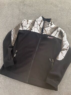 Rocky Black Fleece Jacket with Gray Knit Panel